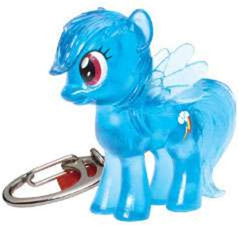 Collectible keychains featuring miniature pony figures and magic crystal accents